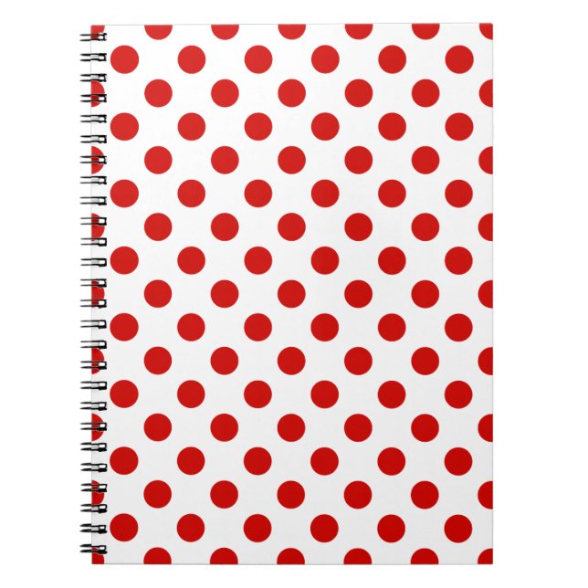 Cuaderno Puntos de polka rojos y blancos (Frente)