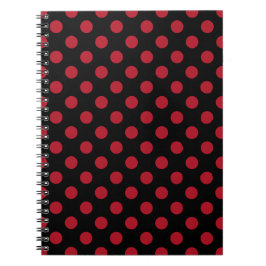 Cuaderno Puntos de polka rojos y negros