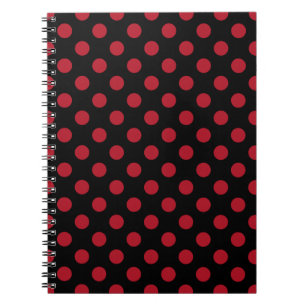 Cuaderno Puntos de polka rojos y negros