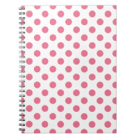 Puntos de polka rosa y blanco