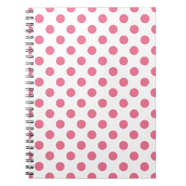 Cuaderno Puntos de polka rosa y blanco