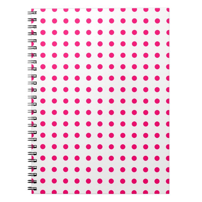 Cuaderno Puntos de Polka Rosado Caliente (Frente)