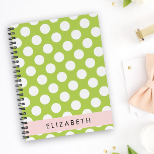 Cuaderno Puntos de Polka Verde, Patrón de Punto de Polka, S