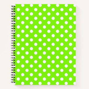 Cuaderno puntos de polka verdes, blancos y verdes