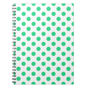 Cuaderno Puntos de polka verdes y blancos