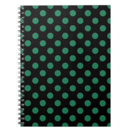 Cuaderno Puntos de polka verdes y negros