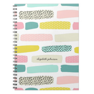 Cuaderno Puntos de polka y pinceladas. Brillo abstracto mod