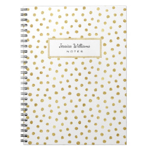 Cuaderno Puntos de purpurina de oro