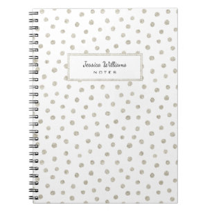Cuaderno Puntos de purpurina plateado