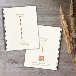 Cuaderno Puntos dorados código Qr simple minimalista crema