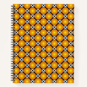 Cuaderno Puntos dorados luminosos Patrón de celosía negro b