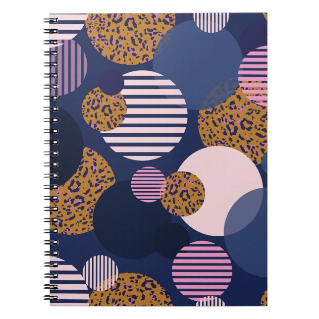 Cuaderno Puntos Leopard: Elegancia Azul Oscuro. (Frente)