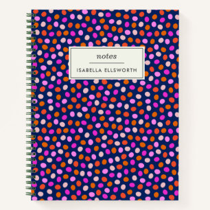 Cuaderno Puntos Lindos Brillantes Azul Purpura Personalizad