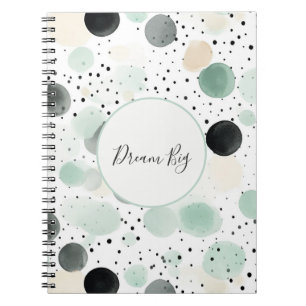 Cuaderno Puntos Negros Crema Menta Caprichosos