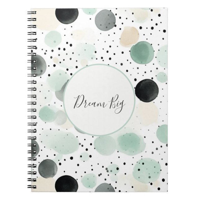 Cuaderno Puntos Negros Crema Menta Caprichosos   (Frente)