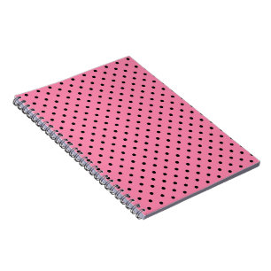 Cuaderno Puntos negros pequeños sobre rosa caliente