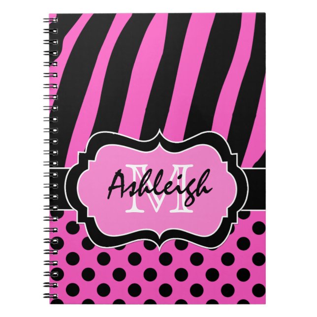 Cuaderno Puntos personalizados de Polka Blanco Blanco Rojo  (Frente)