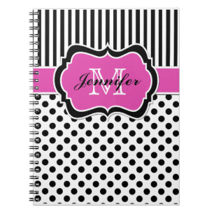 Cuaderno Puntos personalizados de Polka Blanco Blanco Rojo