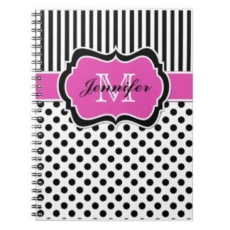 Cuaderno Puntos personalizados de Polka Blanco Blanco Rojo 