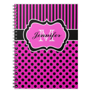 Cuaderno Puntos personalizados de Polka Blanco Blanco Rojo