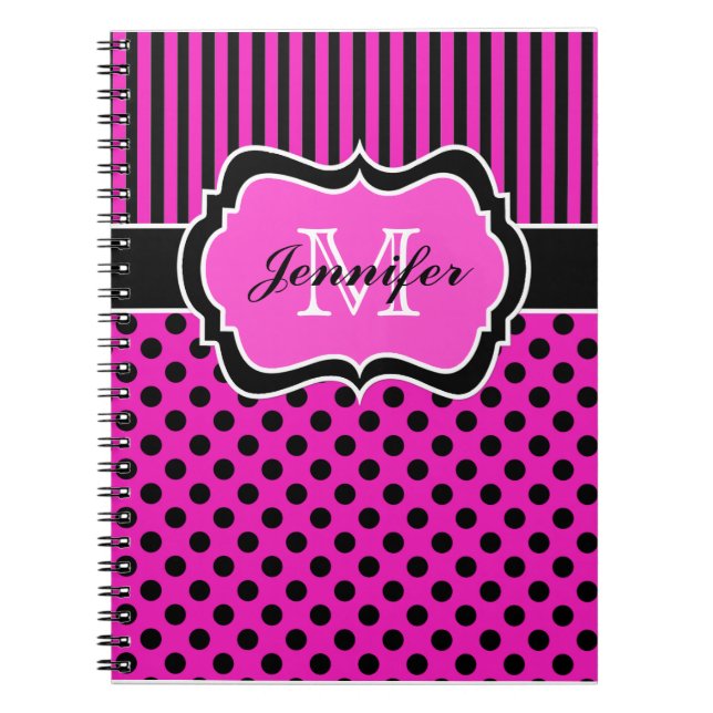 Cuaderno Puntos personalizados de Polka Blanco Blanco Rojo  (Frente)