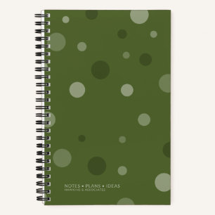 Cuaderno Puntos Pop Verde Oliva Oscuro Encuadernado en Espi