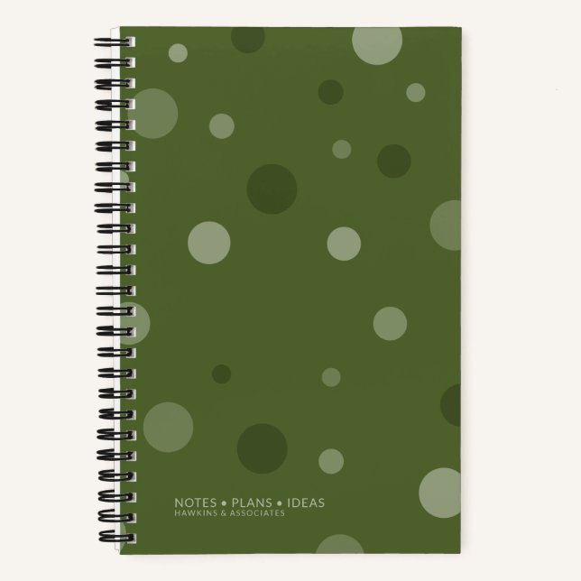 Cuaderno Puntos Pop Verde Oliva Oscuro Encuadernado en espi (Anverso)