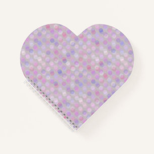 Cuaderno puntos rosas, morados y grises