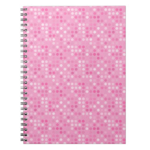 Cuaderno puntos rosas y blancos