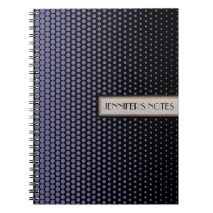 Cuaderno Puntos tecnos gris azul Elegante negro