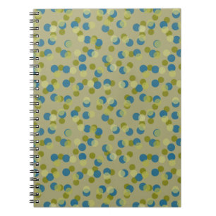 Cuaderno puntos verdes, azules y amarillos