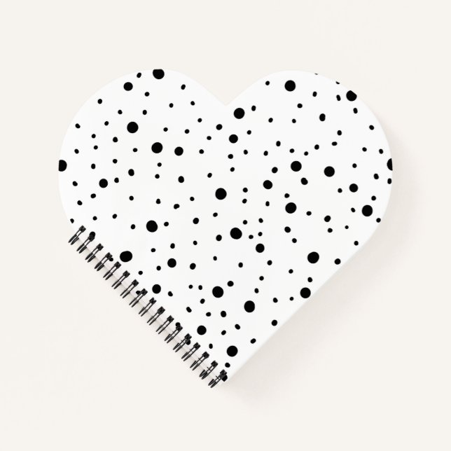 Cuaderno Puntos y franjas de polka blanco y negro (Anverso)