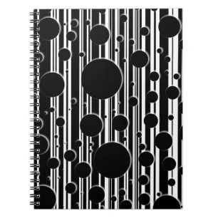 Cuaderno Puntos y rayas en blanco y negro