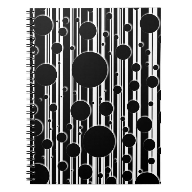 Cuaderno Puntos y rayas en blanco y negro (Frente)