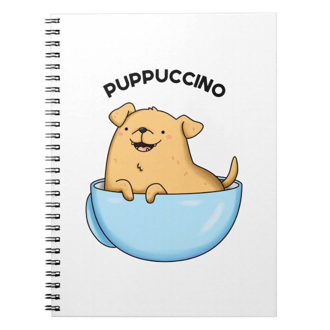 Cuaderno Pup-pucccino Funny Cappuccino Pun (Frente)