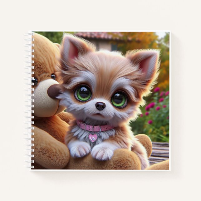 Cuaderno Puppy with Teddy Bear, by Natasha Us  (Anverso)