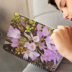 Cuaderno Purple Autumn Crocus Floral