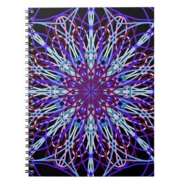 Cuaderno Purple Black Kaleidoscope Mandala Art