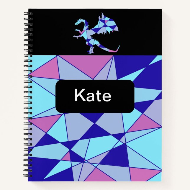 Cuaderno Purple blue pink triangle abstract  (Anverso)