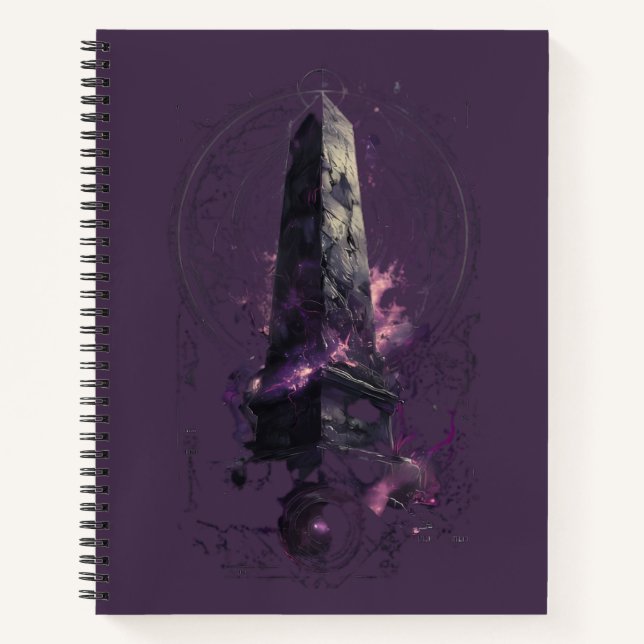 Cuaderno Purple Cosmic Obelisk Occult Dark Art (Anverso)