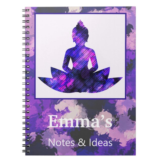 Cuaderno Purple espiritual Lotus Yoga Personal (Frente)
