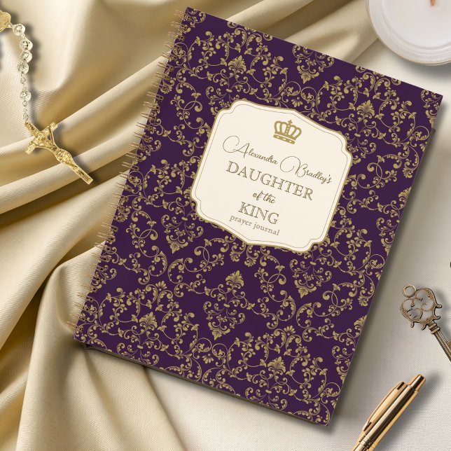 Cuaderno Purple Gold Damask Daughter of the King (Subido por el creador)