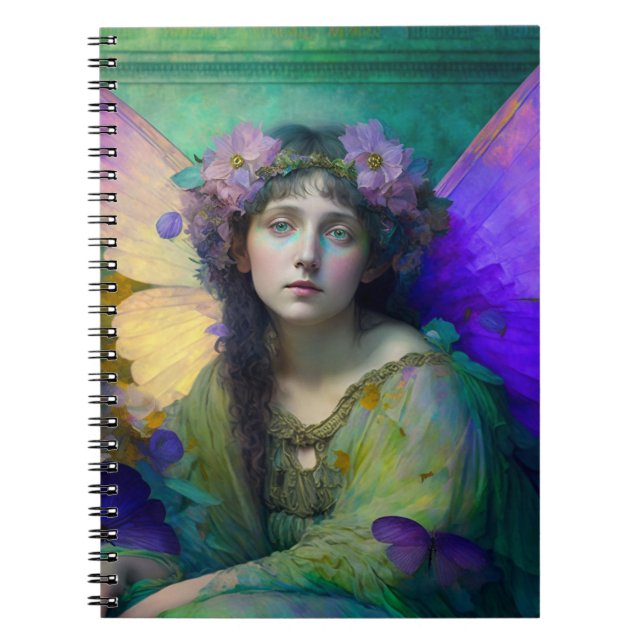 Cuaderno Purple Green Fairy Fantasy Art (Frente)
