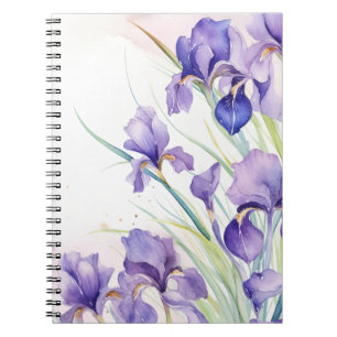 Cuaderno Purple Iris Bouquet On White