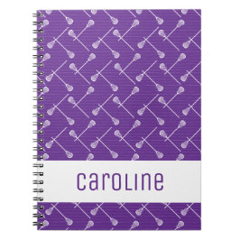 Cuaderno Purple Lacrosse White Sticks Patterned