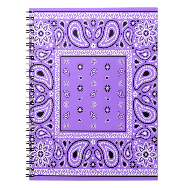 Cuaderno Purple Lavender Bandana Paisley Country Hip Hop Co (Frente)