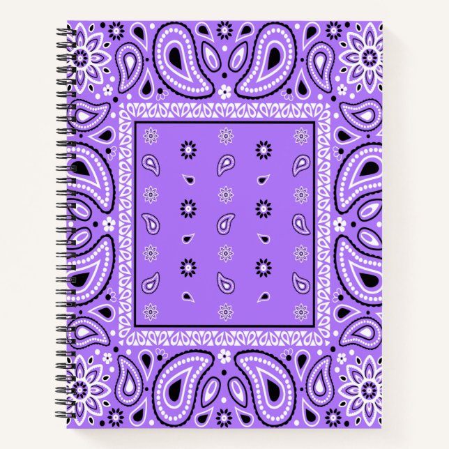 Cuaderno Purple Lavender Bandana Paisley Country Hip Hop Co (Anverso)