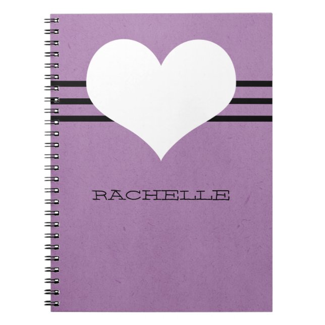 Cuaderno Purple Modern Heart Notebook (Frente)