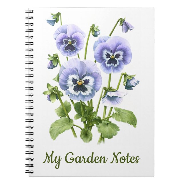 Cuaderno Purple Pansy Flowers Personalized (Frente)