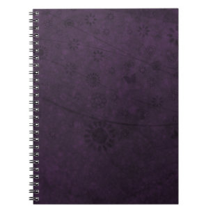 Cuaderno Purple Retro Flowers and Butterflies Abstract